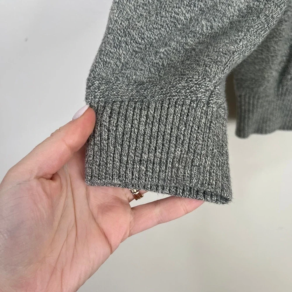 American Eagle Outfitters‎ Popover Heather Gray Long Sleeve 100% Cotton Sweater